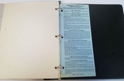 Sequential Circuits-Prophet 5 (1000) original manual